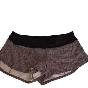 Lululemon Speed Up Low Rise Running Shorts Heathered Gray Black Trim Womens